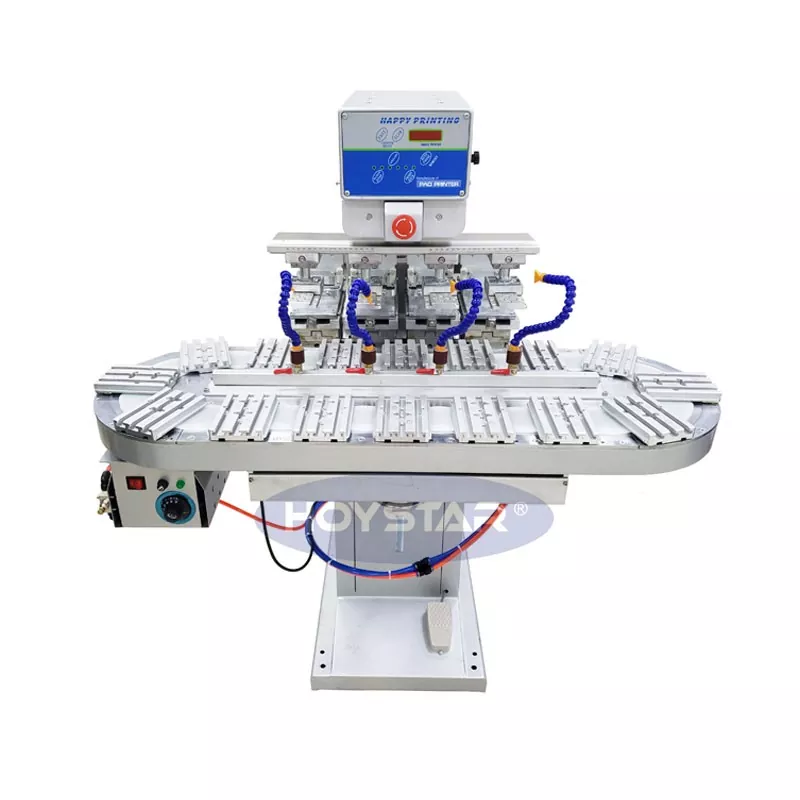 Stor størrelse firefarvet padprinter med transportbånd