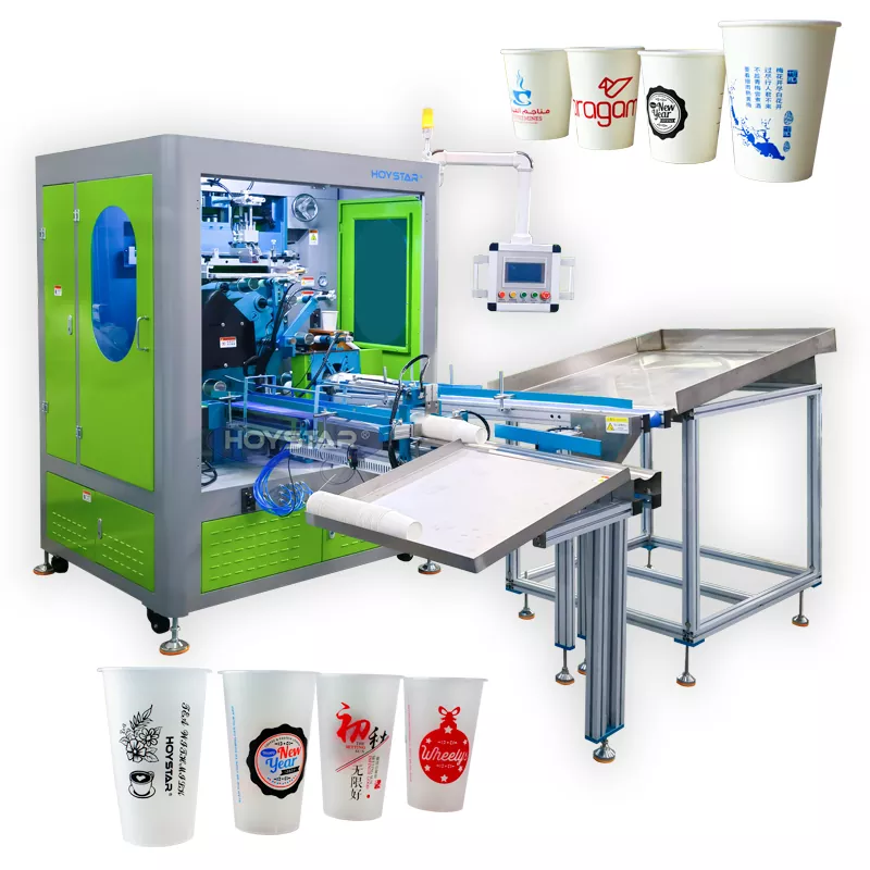 Fuldautomatisk MultiColor Plastkopper Serigrafimaskine