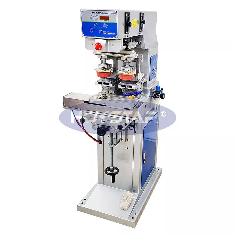 Tofarvet pad-printer med shuttle-arbejdsbord